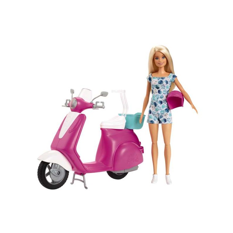 Barbie con Moto con Casco e Barbie Inclusa-POS190177