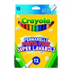 Crayola 12 Pennarelli Lavabili Punt.fine