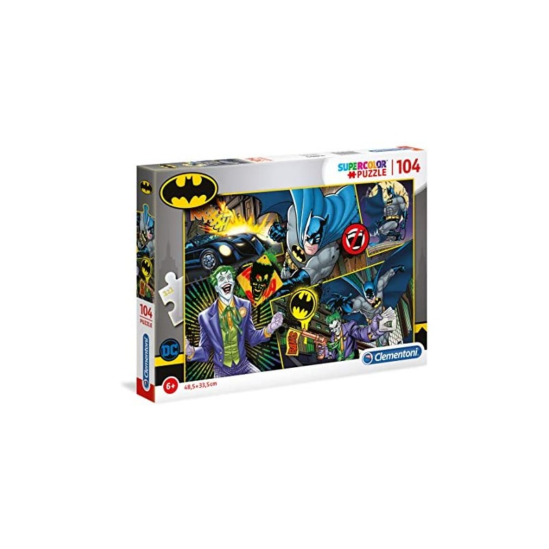 Clementoni - 25708 - Supercolor Puzzle - Batman - 104 pezzi - Made in Italy - puzzle bambini 6 anni+