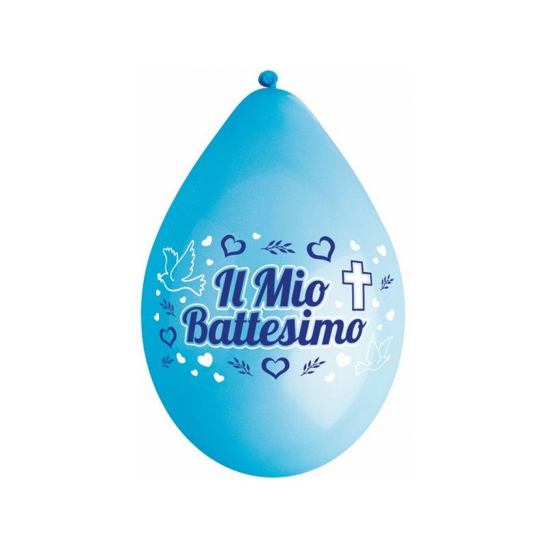 Palloncini Medi Celeste Battesimo 8pz