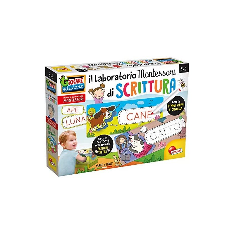 Liscianigiochi Montessori Maxi Laboratorio di Scrittura Gioco Educativo Prescolari, Multicolore, 85620