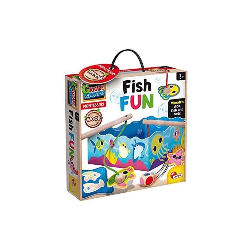Lisciani Giochi- Montessori Legno Fish Fun, Colore, 85828