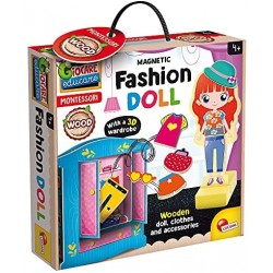 Lisciani Giochi- Montessori Legno Fashion Doll, Colore, 85897