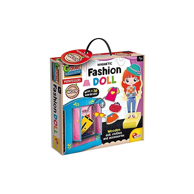 Lisciani Giochi- Montessori Legno Fashion Doll, Colore, 85897