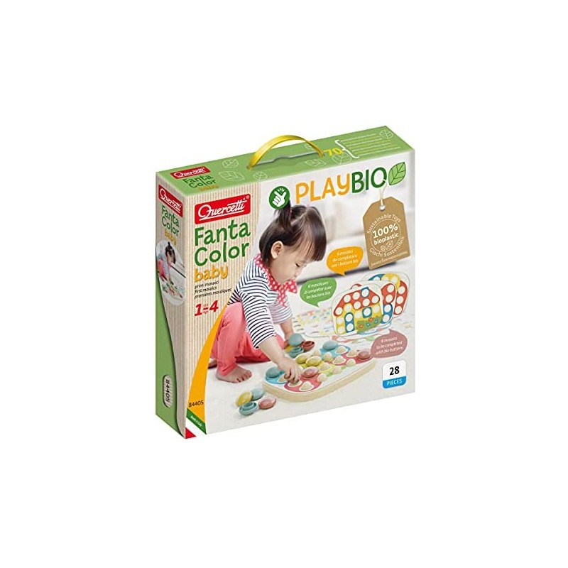 Quercetti - FantaColor Baby Play Bio, Multicolore, 84405