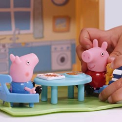 Giochi Preziosi - Peppa Pig- Playset Casa Pop Up, con 3 Stanze Diverse e 2 Personaggi Inclusi, trasportabile per giocare anche f