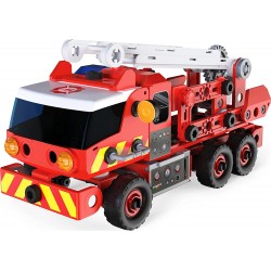 Spin Master - Meccano Junior, Kit di costruzioni Camion dei pompieri con luci e suoni, per bambini dai 5 anni in su, SP6056415