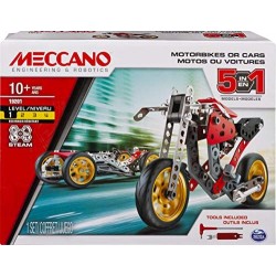 Spin Master - Meccano, Multimodello Moto 5 In 1, Kit Di Costruzione S; T; E; A; M; , Dai 10 Anni, 6053371