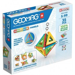 Geomag - Supercolor Costruzioni Magnetiche Per Bambini, Giocattolo Magnetico Linea Green 100% Plastica Riciclata, 35 Pezzi, POS2