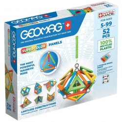 Geomag - Supercolor Costruzioni Magnetiche Per Bambini, Giocattolo Magnetico Linea Green 100% Plastica Riciclata, 52 Pezzi, POS2