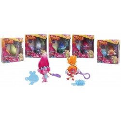 Giochi Preziosi - trolls personaggio 10cm con clip portachiavi, modelli assortiti, TRL13000