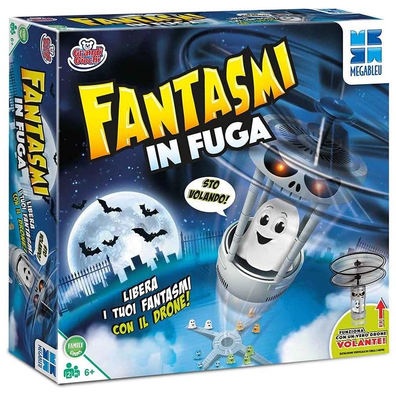 Grandi Giochi - Megableu, Fantasmi in Fuga, Gioco da Tavolo con Drone all Interno della confezione, MB678581