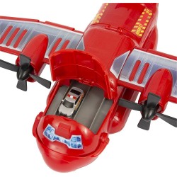 Grandi Giochi - Micro Machines, aereo cargo dei vigili del fuoco con apertura anteriore e posteriore, gancio retrattile e un vei