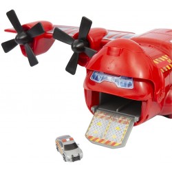 Grandi Giochi - Micro Machines, aereo cargo dei vigili del fuoco con apertura anteriore e posteriore, gancio retrattile e un vei