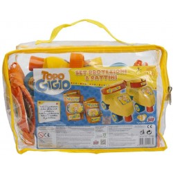 Grandi Giochi  - Topo Gigio Set Pattini con Protezioni, Colore Arancione/Giallo/Azzurro, TPU13000