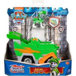 Paw Patrol - Veicolo Rescue Knights di Rocky Camion per la raccolta di rifiuti con personaggio, 6063588