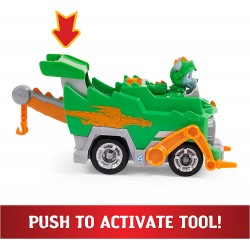 Paw Patrol - Veicolo Rescue Knights di Rocky Camion per la raccolta di rifiuti con personaggio, 6063588
