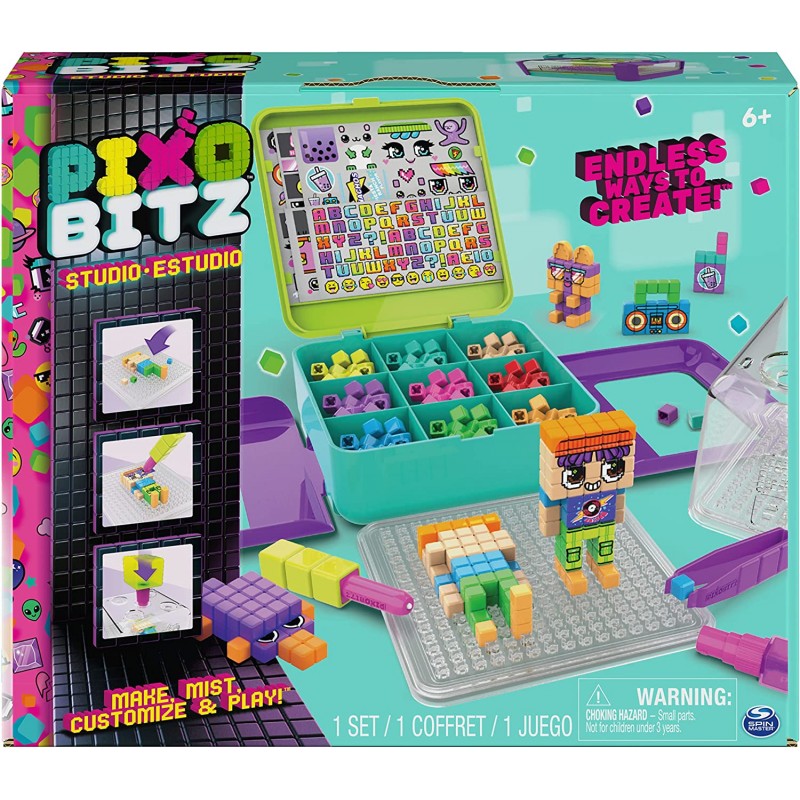 Pixobitz Studio - Gioco Creativo per Bambini e Bambine, 500 bitz idroadesivi, 6064541