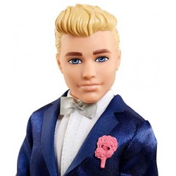Barbie Bambola Ken Sposo Biondo, con Smoking, Scarpe e 5 Accessori, Giocattolo per Bambini 3+Anni,GTF36