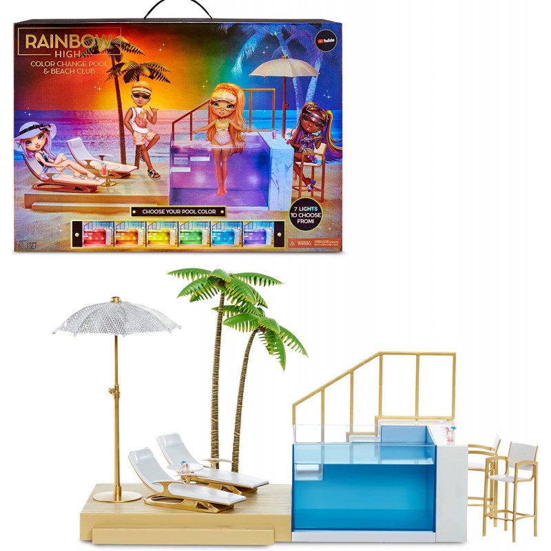 Rainbow High - Pacific Coast Colour Change Set da Gioco Piscina e Beach Club - MGA169578475EUC