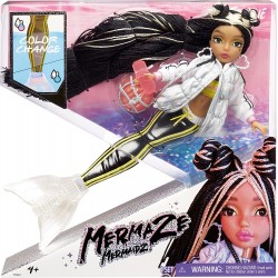 Mermaze Mermaidz - JORDIE - Bambola alla moda sirena con coda che cambia colore in acqua calda e ghiacciata e capelli biondi e n