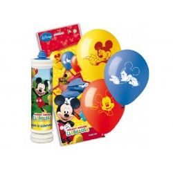 Kit Pompa e 10 Palloncini Colorati Mickey Mouse Club House, Multicolore, Taglia Unica, SZ2336