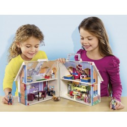 Playmobil - Dollhouse 70985 - Casa delle bambole Portatile con maniglia per il trasporto, pieghevole, PM0985