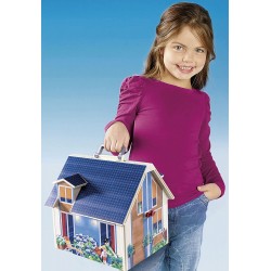 Playmobil - Dollhouse 70985 - Casa delle bambole Portatile con maniglia per il trasporto, pieghevole, PM0985