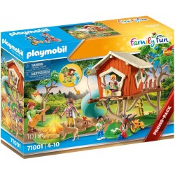 Playmobil - Family Fun 71001 - Casetta sull  albero con scivolo, falò con luce a LED - PM1001