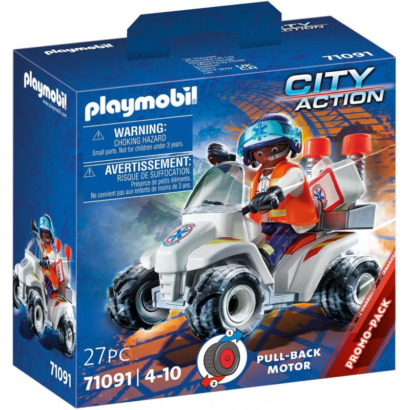 Playmobil - City Action 71091 - Quad Unità di Soccorso, Con motore pull-back - PM1091