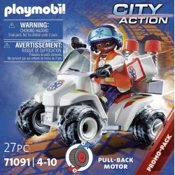 Playmobil - City Action 71091 - Quad Unità di Soccorso, Con motore pull-back - PM1091