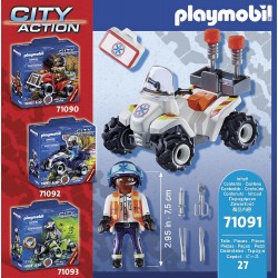 Playmobil - City Action 71091 - Quad Unità di Soccorso, Con motore pull-back - PM1091