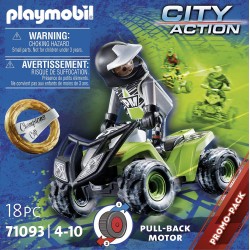 Playmobil - City Action 71093 - Quad Pilota da Corsa, Con motore pull-back - PM1093