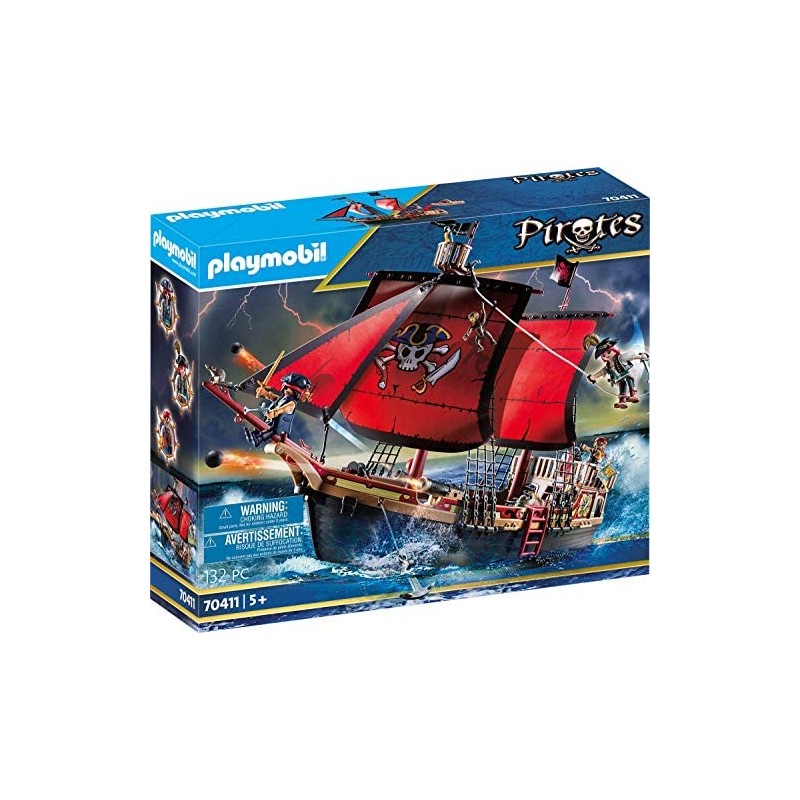 Playmobil Pirates 70411 - Galeone dei Pirati, dai 5 anni