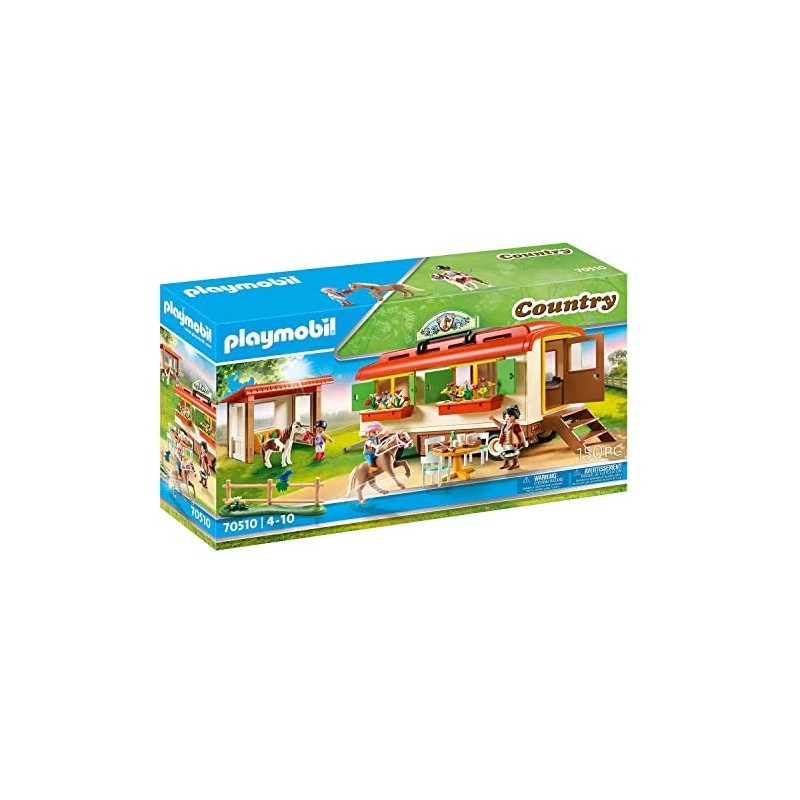 PLAYMOBIL Country 70510 - Ranch dei Pony con roulotte, Dai 4 anni