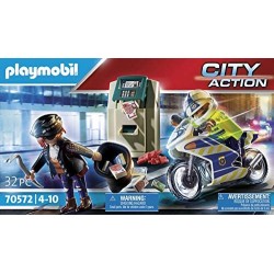 PLAYMOBIL City Action 70572 - Poliziotto in Moto e Ladro, dai 4 ai 10 Anni