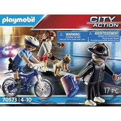 PLAYMOBIL City Action 70573 - Poliziotto in Bici e Borseggiatore, dai 4 ai 10 Anni
