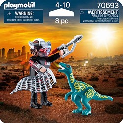 Playmobil - Dinos 70693 - DuoPack Velociraptor e Cacciatore, Dai 4 anni