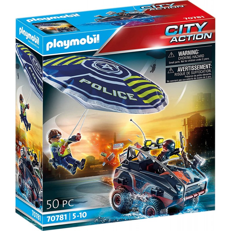 Playmobil - City Action 70781 - Paracadute della Polizia e veicolo - PM70781