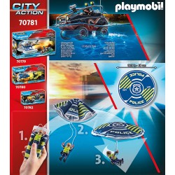 Playmobil - City Action 70781 - Paracadute della Polizia e veicolo - PM70781