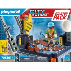 Playmobil - City Action 70816 - Starter Pack Cantiere con montacarichi - PM70816