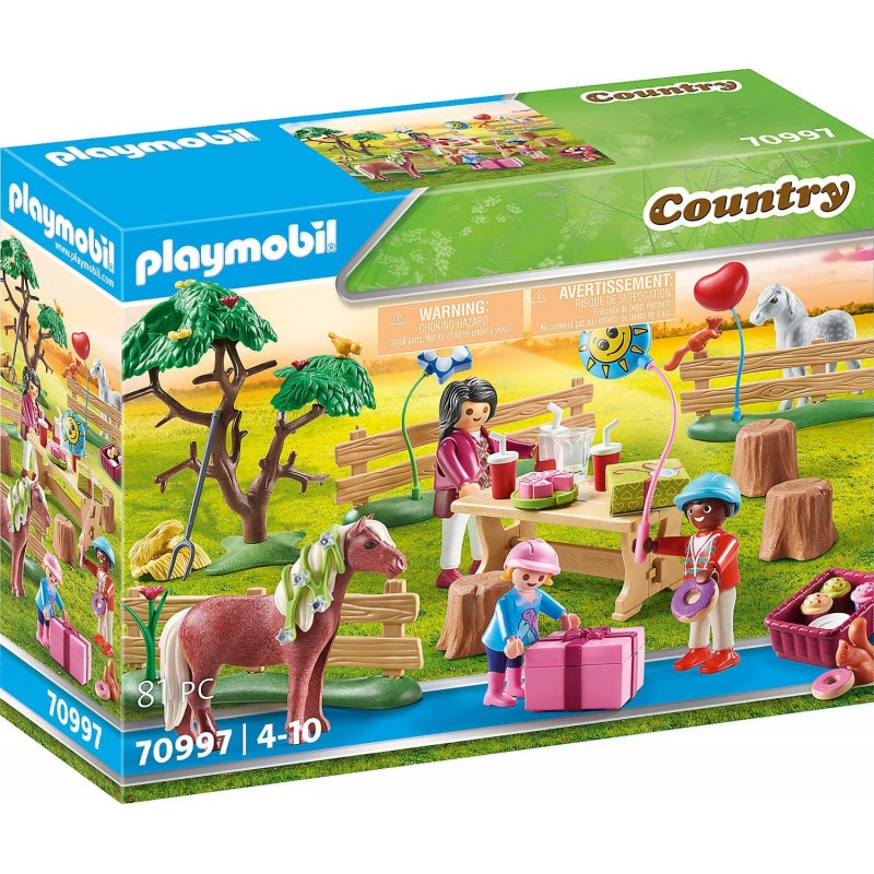 Playmobil - Country 70997 - Festa di Compleanno al maneggio dei Pony - PM70997