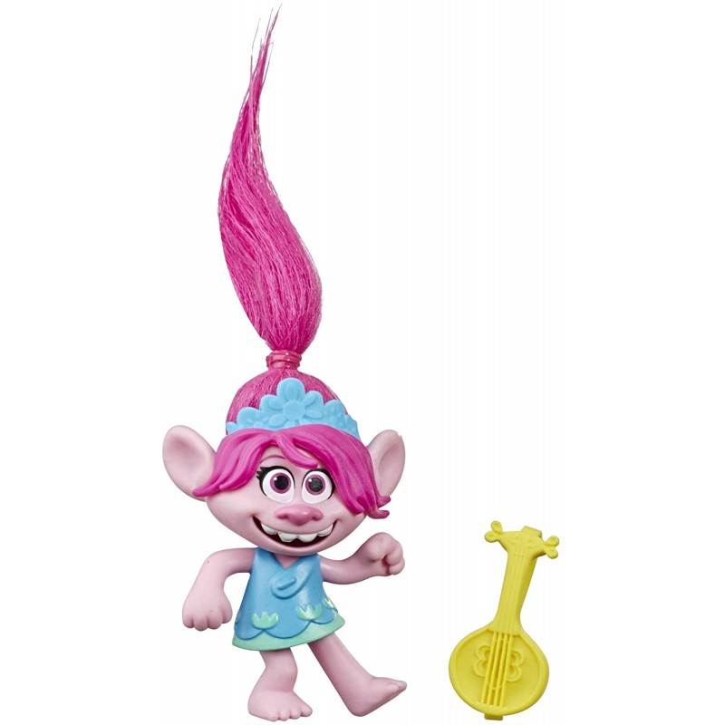 Hasbro - Trolls World Tour, Poppy con Ukulele, Figurina, Multicolore, PN00044025