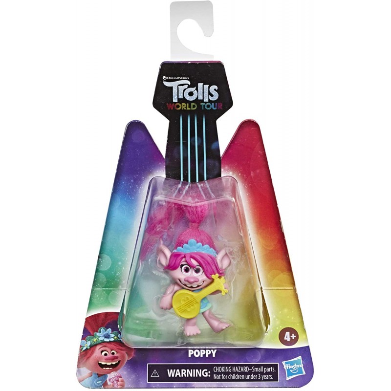 Hasbro Trolls World Tour, Poppy con Ukulele, Figurina