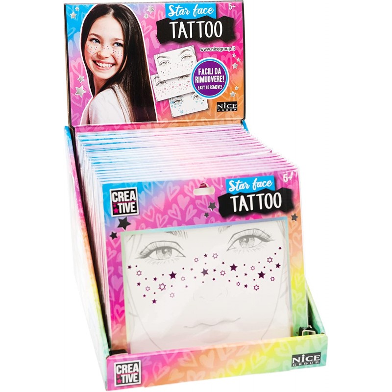 Nice Group - Star Face Tattoo, Multicolore - NICE02604