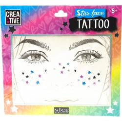 Nice Group - Star Face Tattoo, Multicolore - NICE02604