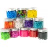 Nice Group - Elasticolor Multicolor Bands, 1 Barattolo a Sorpresa per Creare Braccialetti DIY con Elastici Colorati e Charms - N
