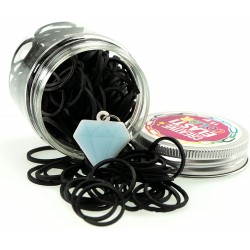 Nice Group - Elasticolor Multicolor Bands, 1 Barattolo a Sorpresa per Creare Braccialetti DIY con Elastici Colorati e Charms - N