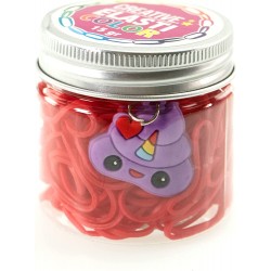 Nice Group - Elasticolor Multicolor Bands, 1 Barattolo a Sorpresa per Creare Braccialetti DIY con Elastici Colorati e Charms - N