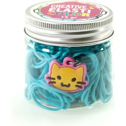 Nice Group - Elasticolor Multicolor Bands, 1 Barattolo a Sorpresa per Creare Braccialetti DIY con Elastici Colorati e Charms - N